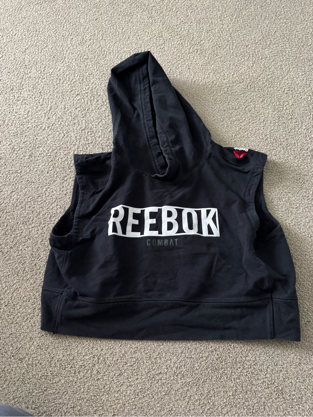 Reebok Black Hooded Sleeveless Crop Top